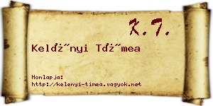 Kelényi Tímea névjegykártya